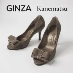 Kanematsu ブラウンオープントゥハイヒール