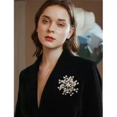 ブローチ アンティーク タンバリン サークル パール プレゼント 結婚式 ドレス