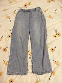 ライトブルーワイドレッグデニム Sサイズ