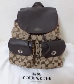 大人気◆COACH コーチ◆シグネチャー柄！機能性抜群リュック◆ブラウンのサムネイル