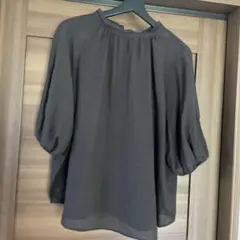 超美品 LE T I C I A ポンチョ ラグランブラウス ネイビー38サイズ 