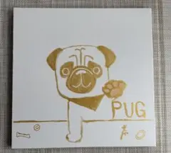 ゴールドパグイラストキャンバス