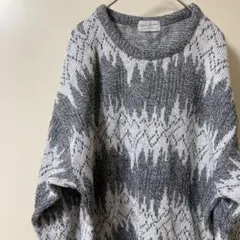 J*p様 グレーとホワイトのオーバーサイズニットセーター　M位