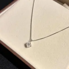 Pt900/850 一粒ダイヤモンドネックレス 0.30ct 鑑別書付 45cm