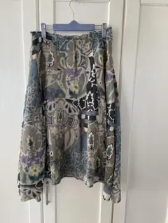 io comme io シルク混　軽やかスカート 多色 花柄　訳あり