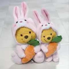 プーさん　うさ耳　ぬいぐるみS キーチェーンセット