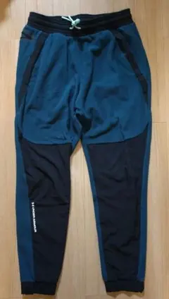 UNDER ARMOUR ジャージパンツ ダークグリーン/ブラック