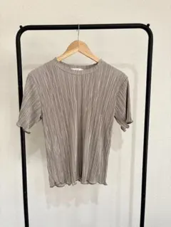 プリーツ加工 半袖カットソー ベージュのサムネイル