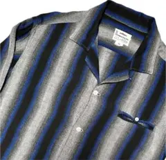 XL 60s オンブレ レーヨンシャツ ヴィンテージ 黒 オープン 50s