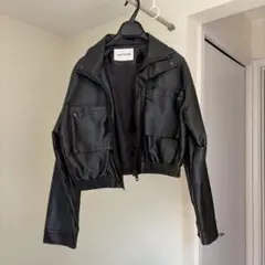 aland lady volume 黒　レザー　アウター