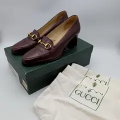 【箱アリ】 GUCCI グッチ パンプス ヒール 革靴 革 靴 茶色 ブラウン