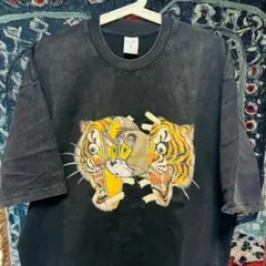 トム×虎 和柄 ティーシャツ 半袖 メンズ ヴィンテージリプリント ブラック