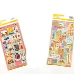 【未使用】切手型シール 平成レトロ 2枚セット