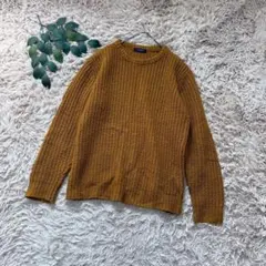 6538✾レイジブルー✾リブニット【L】マスタード/長袖セーター/毛混/ゆったり