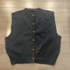 しまむら　HK WORKS LONDON グレー ニットベスト　Mサイズ