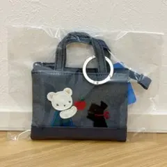 【新品未使用】familiar ミニデニムバッグ　ネイビー　☆人気
