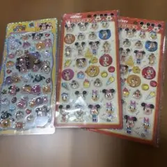 ディズニー ツムツム＆ミッキー 3Dシール 3枚セット　うるちゅるポップシール