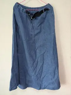 サマーデニムブルー フレアロングスカート