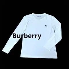Burberry バーバリー　白　Tシャツ 長袖 カットソー ロゴ刺繍