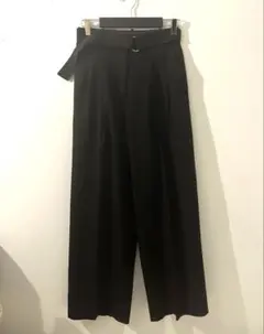 H&M ブラック ワイドパンツ ベルト付き