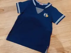 MIKI HOUSE ネイビー セーラー襟 ポロシャツ 120 ミキハウス