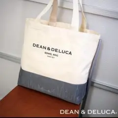 DEAN & DELUCA トートバッグ アイボリー/グレー