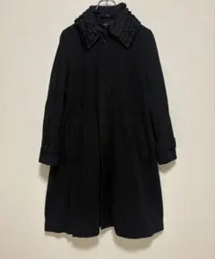 お値下げ中COMME des GARÇONS スプリングコート フリル襟 黒Mのサムネイル
