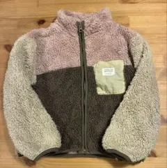 ペアマノン　配色ボアフリースブルゾン