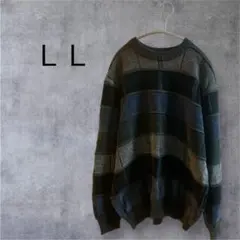 クロッシー CLOSSHI チェック柄 ニットセーター LLサイズ メンズのサムネイル