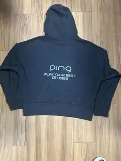 PING フード付きクロップドスウェット