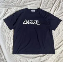 サミュエル SAMUEL ロゴ Tシャツ ネイビー XLオーバーサイズ