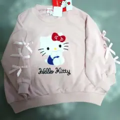 新品未使用タグ付きHello Kitty サガラ刺繍 トレーナー ピンク 100