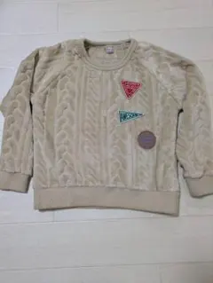 ベージュ ケーブル編みトレーナー