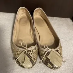 J&M DAVIDSON パイソン本革　バレエシューズ　38