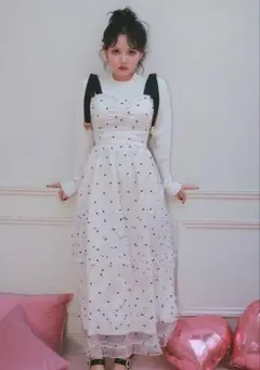 AnMILLE ショルダーリボンキャミワンピース チェリー - メルカリ