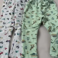 恐竜と乗り物プリント　パンツ2枚セット　レギンス ブリーズ