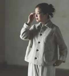 babaghuri コットンリネンパイルジャケット 定価71500円