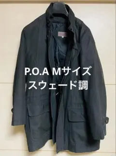 P.O.A ステンカラーコート　　 Mサイズ ブラック　黒