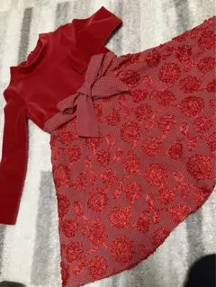 Mezzo Piano 長袖ワンピース 130cm 赤