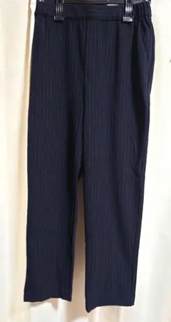 ★美品★ギャローリア　起毛テーパードパンツ　ネイビーストライプ　S