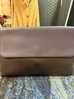 GUCCI レザー クラッチバッグ ブラウン/パープル