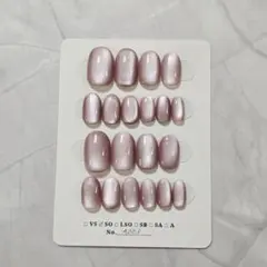 現品全サイズ ライトピンク マグネット ショートオーバル ネイルチップ