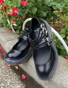 即購入可　最終価格　miki osakabe 黒 リボン付き厚底ローファー 2025年最新】MIKIO SAKABE ローファー・革靴の人気アイテム - メルカリ