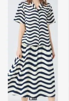 ユニクロ　マリメッコ　ボーダーカラーオープンシャツスカート　セット　UNIQLO