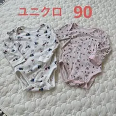 ユニクロ　ロンパース2点セット　90サイズ ミッフィー　ピンク＆白