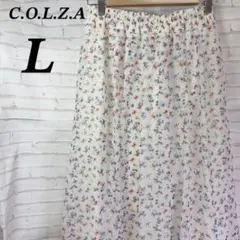 【極美品】コルザ　シフォンスカート　フレア　花柄　ウエストゴム　フェミニン　春服