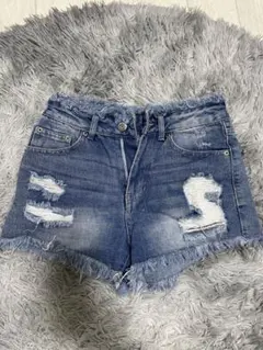 ショートデニム ダメージジーンズ