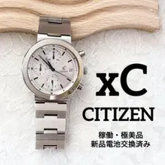 【新品電池交換済・美品】シチズン クロスシー クロノグラフ 腕時計 稼働品