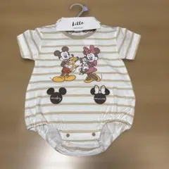 リトシー 新品 ミッキー ミニー ストライプ ロンパース 70〜80cm