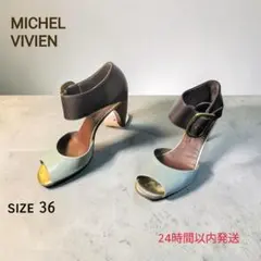 ​【高級モデル】ミッシェルヴィヴィアン サンダル ストラップ レザー 36のサムネイル